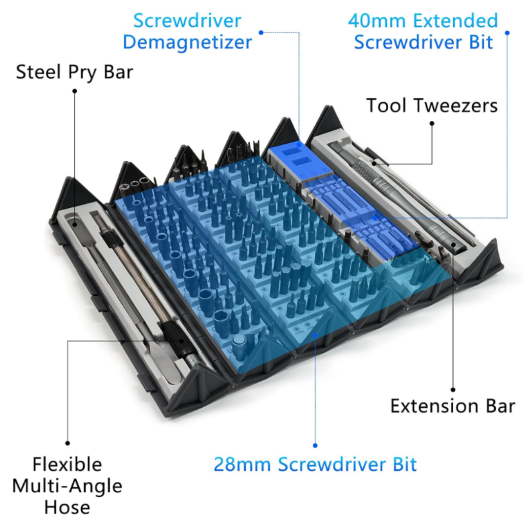 FixWerk™ Profi 128-in-1 Präzisions-Schraubendreher-Set für Feinmechanik & Reparaturen